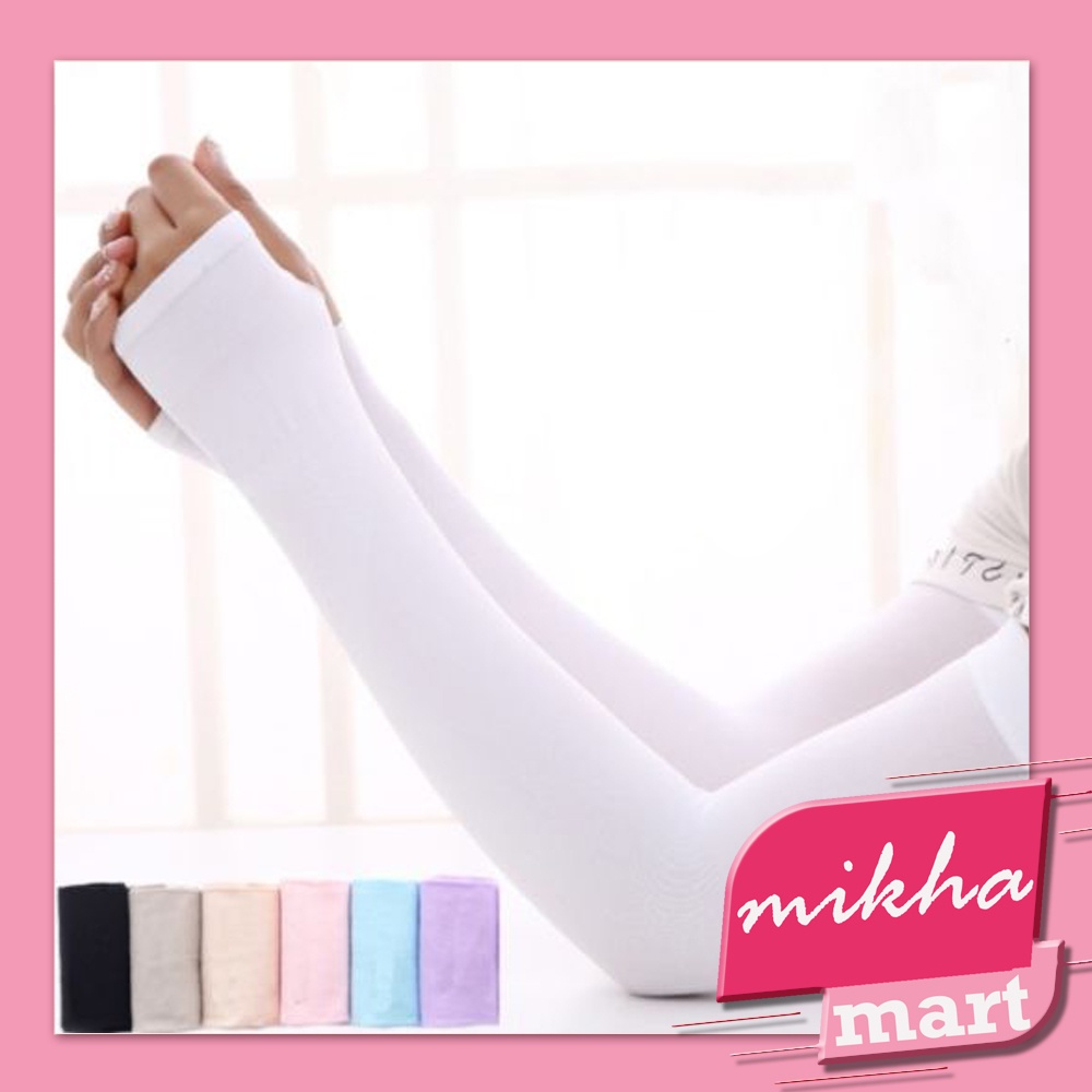 Manset Sarung Lengan Muslim Panjang Polos Handsock Arm Sleeve Spandek - MIKHAMART