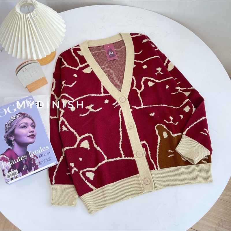 Mpus Cardy - Cardigan Wanita Motif Cat