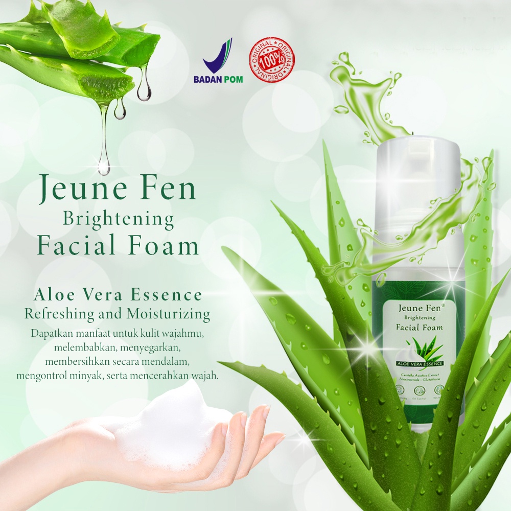 BPOM JEUNE FEN Brightening Facial Foam Sabun Muka Pembersih Wajah Berminyak Oil Control Whitening 120ml