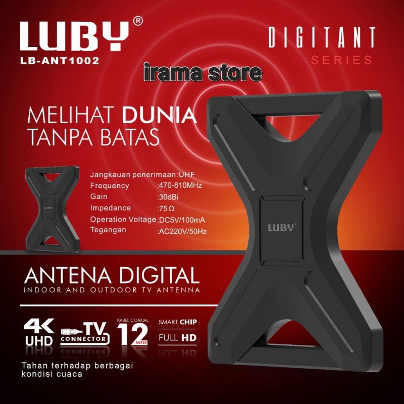 Antena Digital Luby LB-ANT1002 / Antena Tv Indoor Outdoor Luby LB-ANT1001 Antena Luar/Dalam  Digital