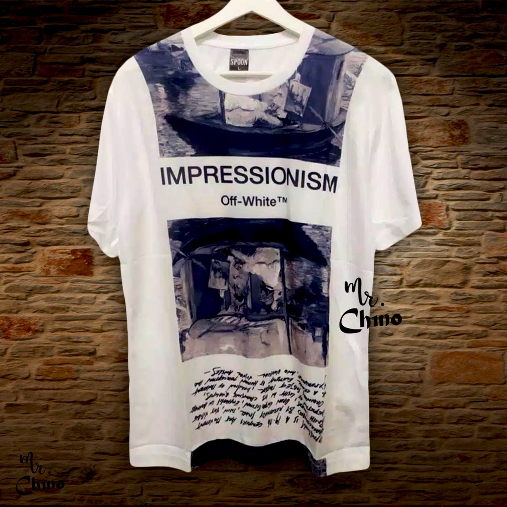 Kaos Pria Distro Motif Off White | Baju Pria Dewasa Motif Simpel Kekinian | T Shirt Laki Laki Korea 