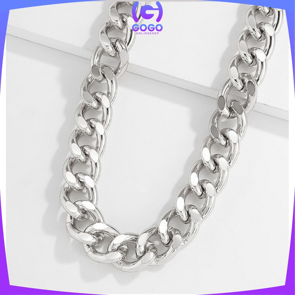 GOGO-K138 Kalung Choker Retro Rantai Besar Wanita Pria Hip Hop Korean Necklace Big Chain Aksesoris Perhiasan Fashion