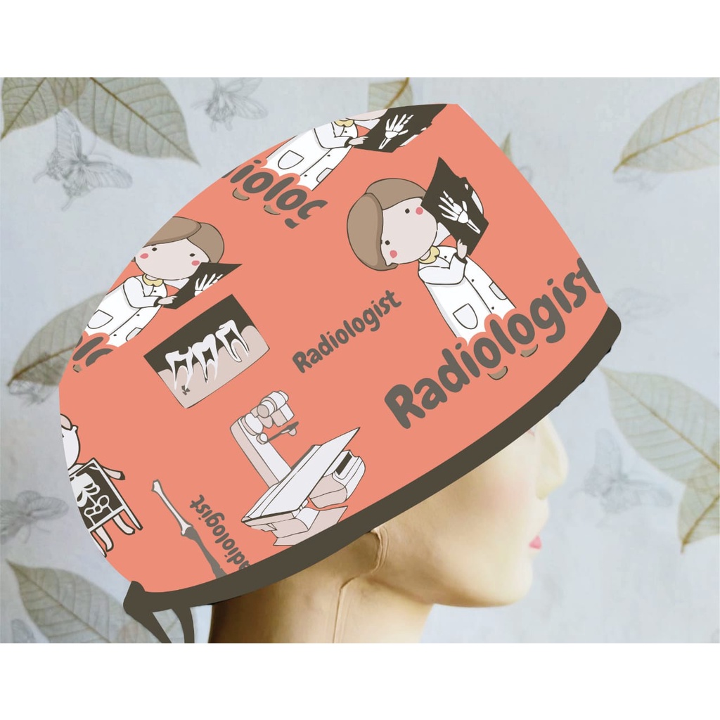 Topi Medis / Scrub Hat / Surgical Cap Printing Motif Radiologi / Radiology 1