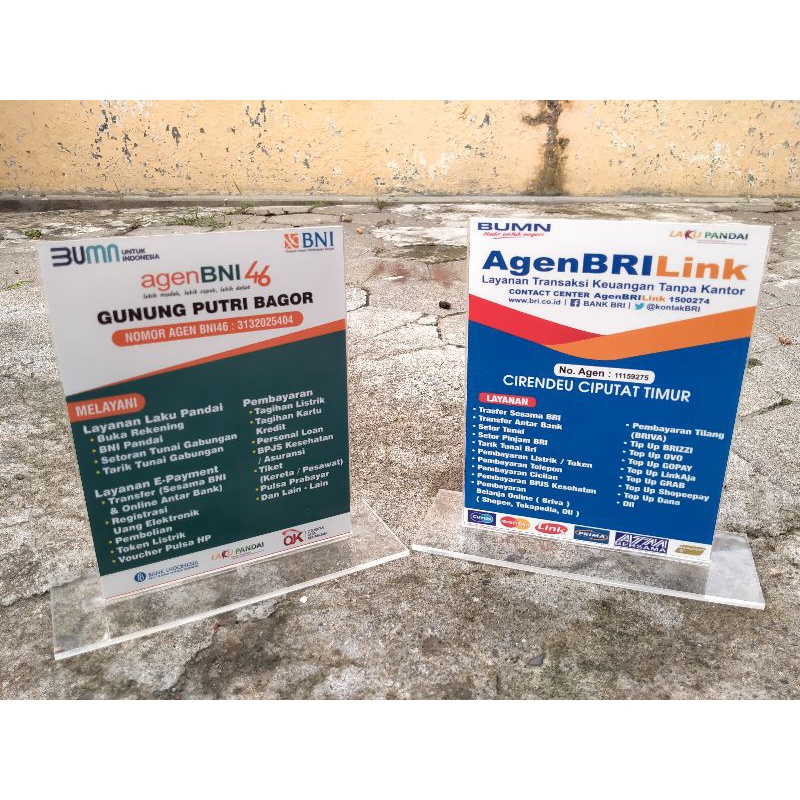 

PAPAN NAMA INFO AGEN BNI AGEN BRILINK AKRILIK 15X20 TEBAL
