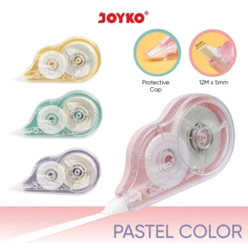 

Pita Koreksi Correction Tape Joyko CT-522PTL Pastel Color Tip Ex Kertas Joyko CT-522 Ptl