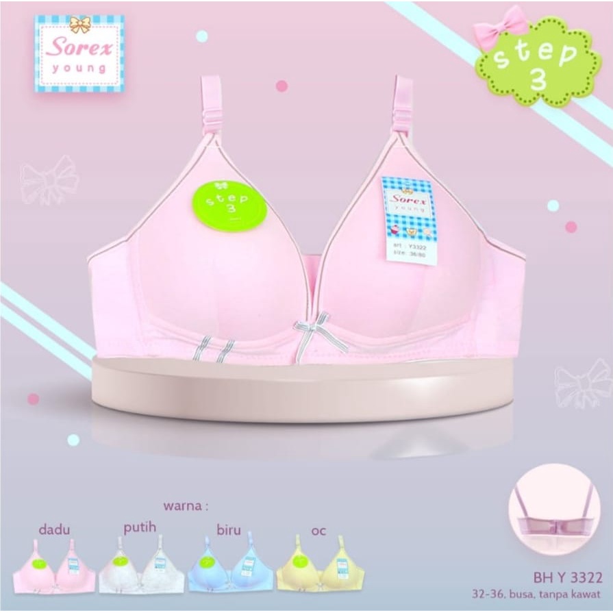 Bra Sorex Young Y3322 / bra tanpa kawat / bra remaja / bh tanpa kawat / bra sorex tanpa kawat /