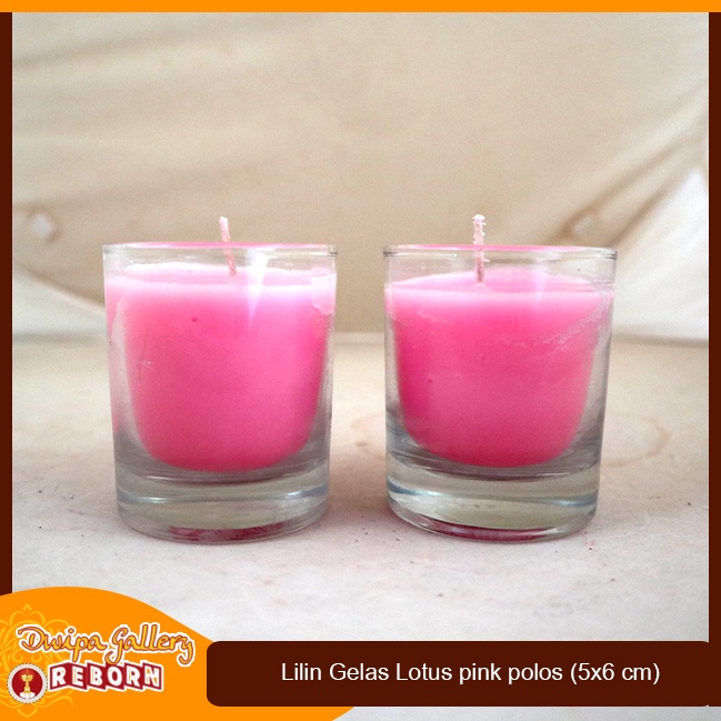 Lilin Stearin Candle Warna Pink Gelas Cafe Resto Hotel Spa Serbaguna