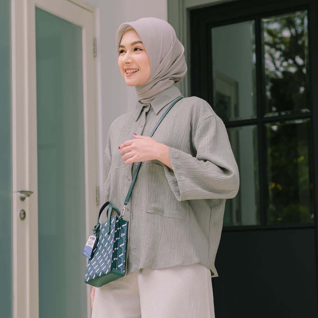 (MSB) KEMEJA ELENA OVERSIZE BLOUSE MANGO CRINCLE ATASAN WANITA