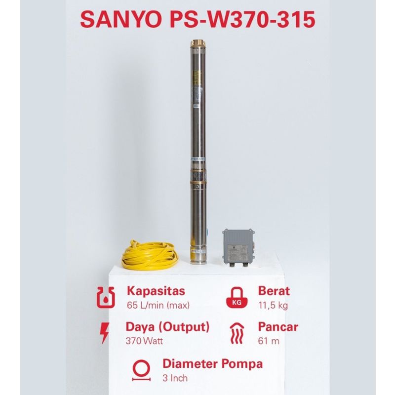 Pompa Celup SANYO PSW 370-315 0,5hp + kabel 30m | submersible 370 watt