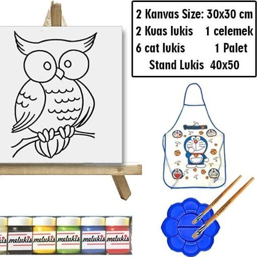 

Paket Gambar Lukis Anak 4 Lengkap Kanvas Stand Kuas Palet Celemek Cat