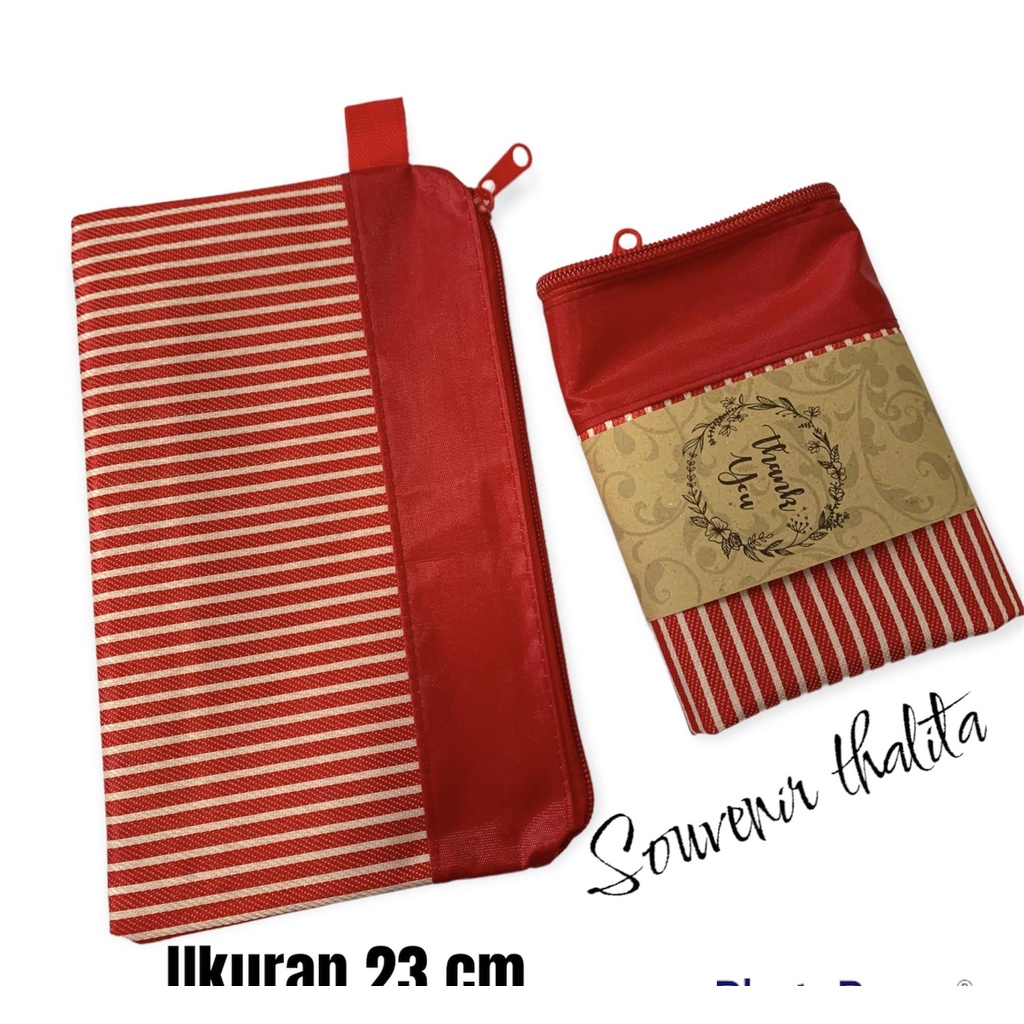 Isi 50 Pcs Souvenir Pouch/Dompet Salur Besar dikemas plastik dan kartu