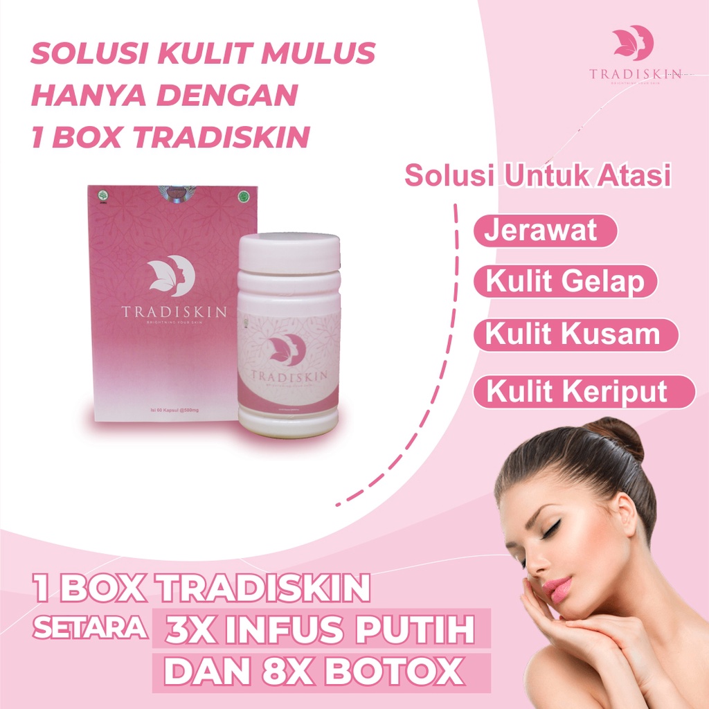 TRADISKIN Pemutih Pencerah Kulit Badan Herbal Alami ORIGINAL BPOOM