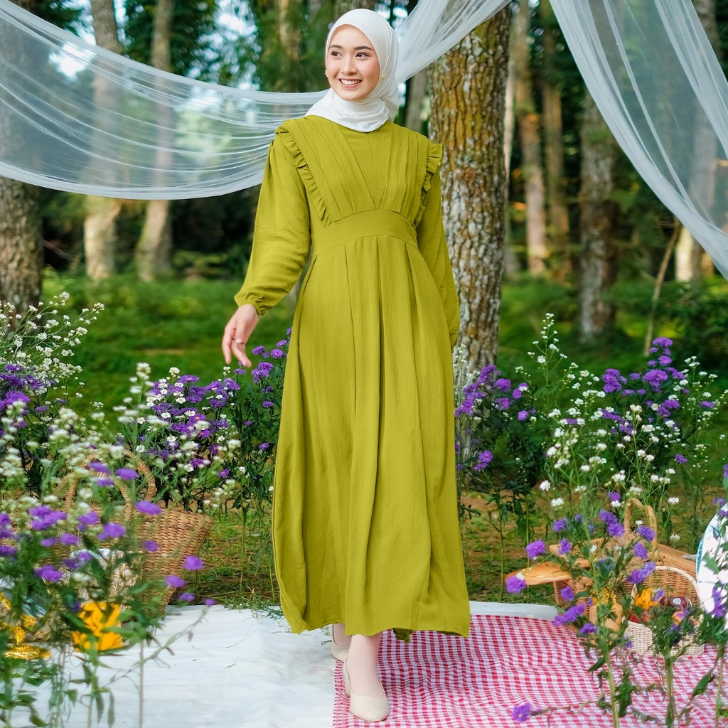 Gamis maxy Zeanez Crincle Airflow Demore Ukuran XL