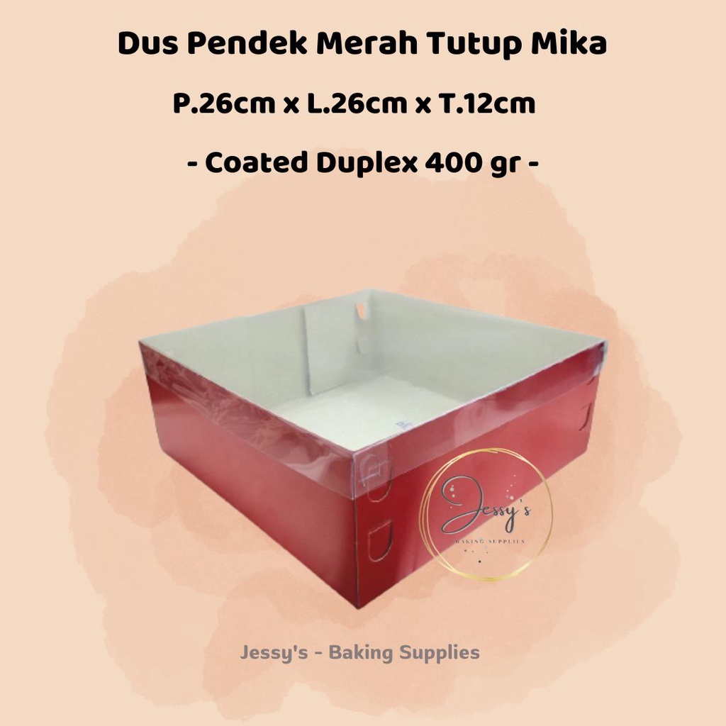 

Dus Box Kotak Kue Cake Merah Tinggi Mika 26 x 26 x 12 (Merah)