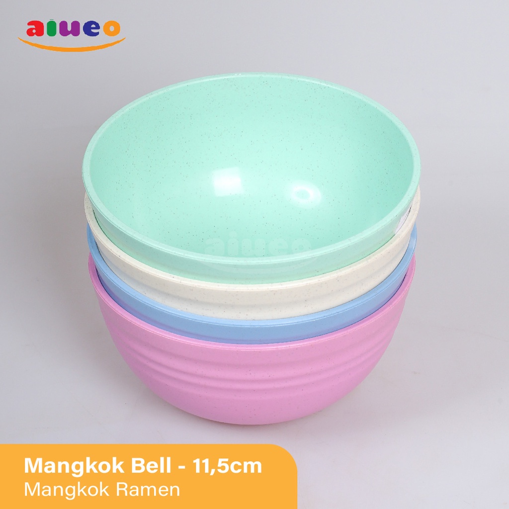 AIUEO Set 4 Pcs Mangkok Prasmanan 11.5cm Mangkuk Wheat Straw Bowl |  Mangkuk Plastik Microwave Warna Warni Set 4 Pcs Aesthetic Estetik Plastik | Mangkok Nasi Cetakan Nasi