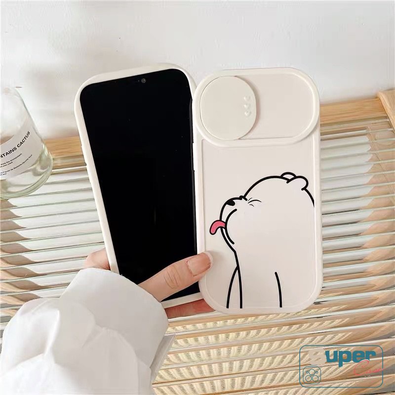 Soft Case Pelindung Lensa Kamera Motif Kartun Beruang Untuk IPhone 13 11 12 Pro Max 7Plus 8Plus XR 7 8 Plus X XS Max 11 Pro Max