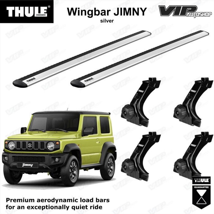 Suzuki Jimny Sierra 2018- Thule Wingbar EVO footpack 9512 black silver original Sweden roof rack