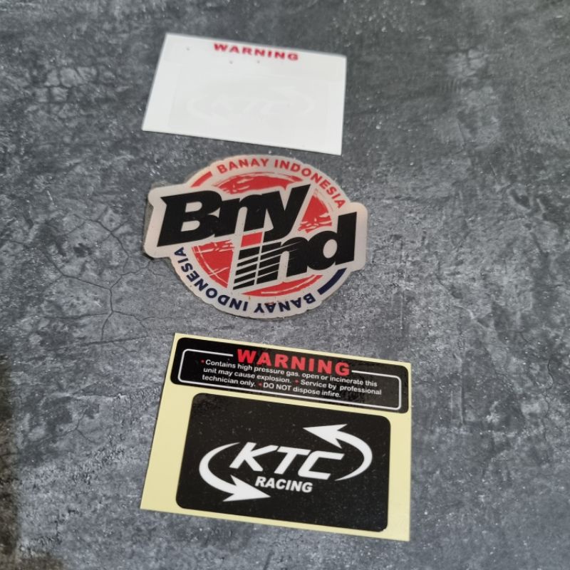 Sticker Stiker KTC RACING Dan Warning Transparan