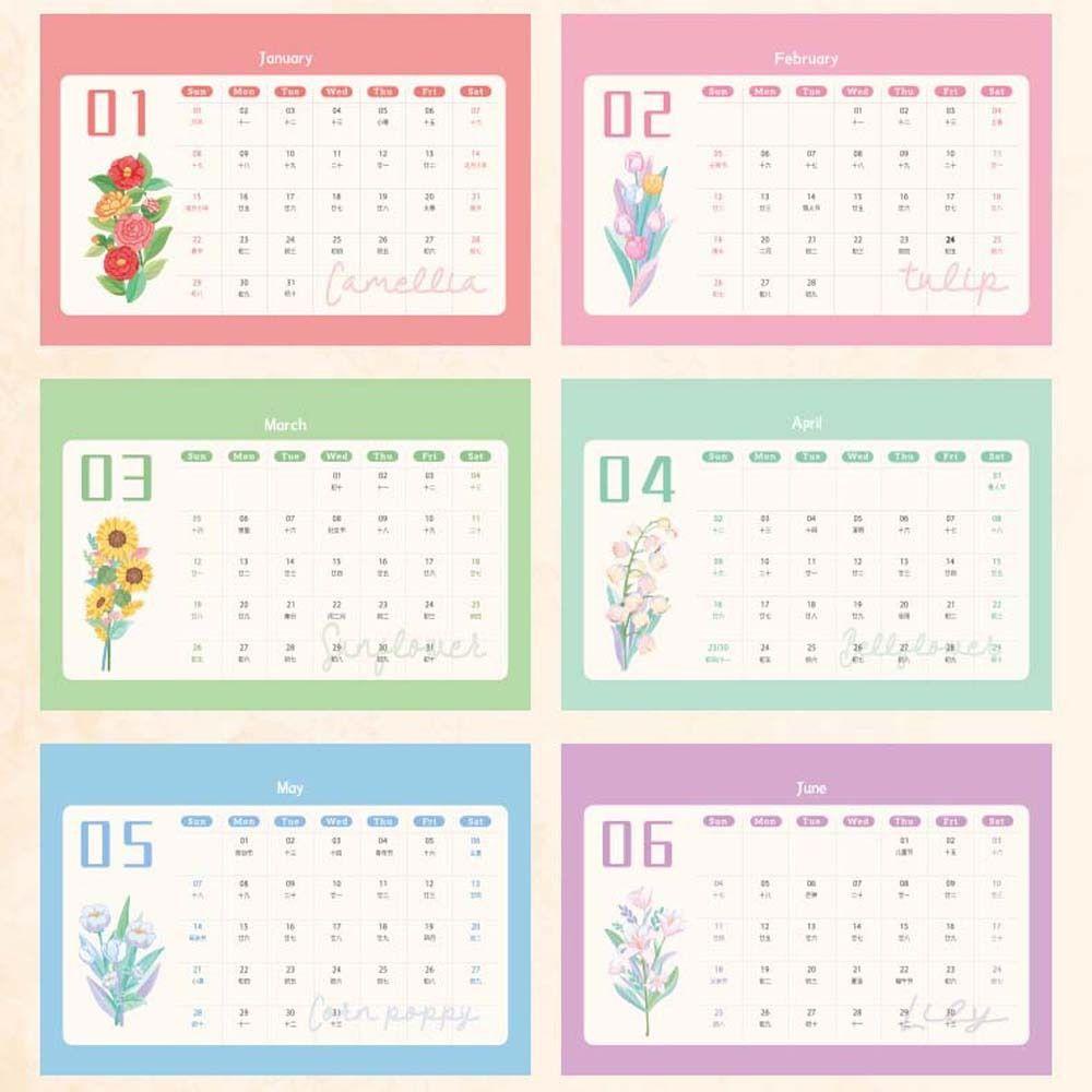 Mxbeauty 2023kalender Weekly Planner Perlengkapan Kantor Siswa Hadiah Tahun Baru Alat Tulis Bunga Kalender Desktop Stationery