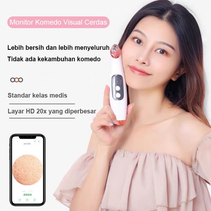 Alat Penyedot Komedo Vakum Penyedot Komedo/Blackhead Remover/Alat pembersih komedo USB Tiga mode Pembersihan Mendalam 6 pengisap kecantikan