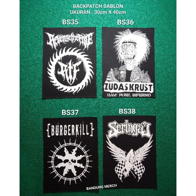 BACKPATCH SABLON MUSIK BAND METAL / ROCK TERLARIS BEST QUALITY