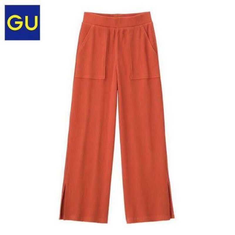 GU rib slit pants