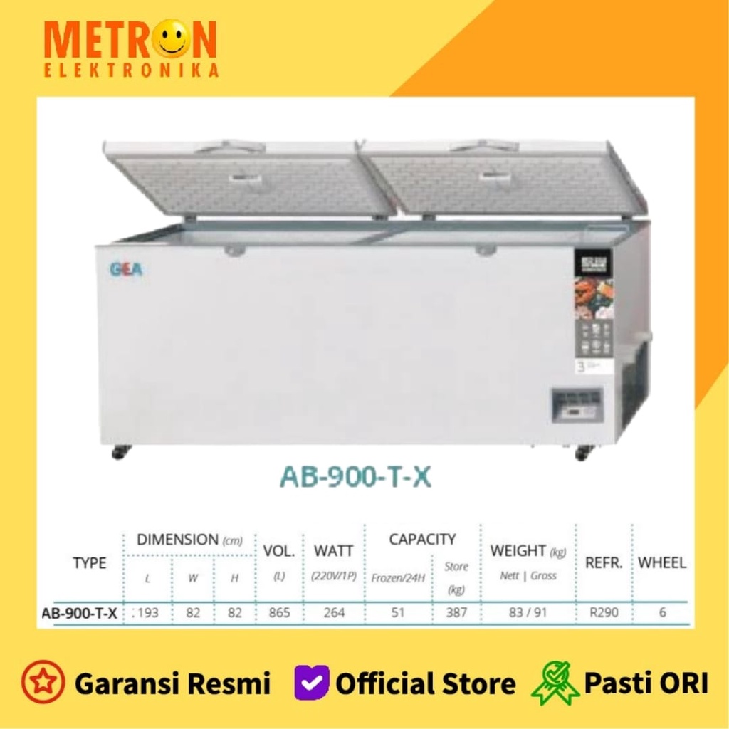 GEA AB 900 TX - CHEST FREEZER 900 LITER / AB900TX