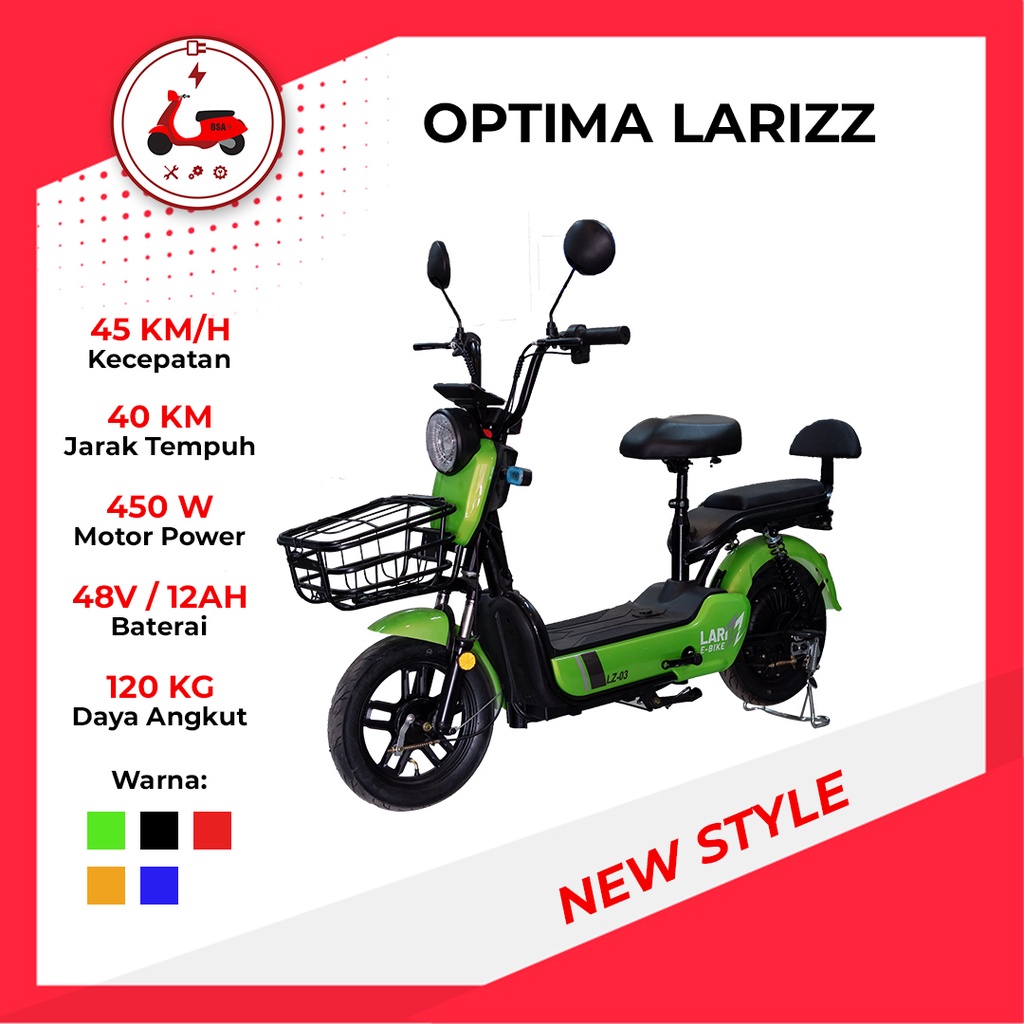 SEPEDA LISTRIK E-BIKE OPTIMA LARIZ BY OPTIMA