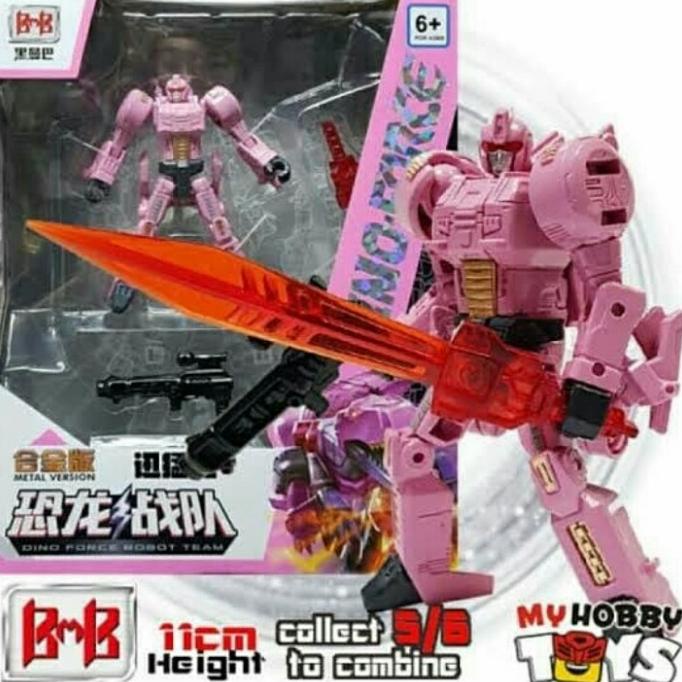 Dino Force Volcanicus Transformers Raptor Pink Robot Damage Box