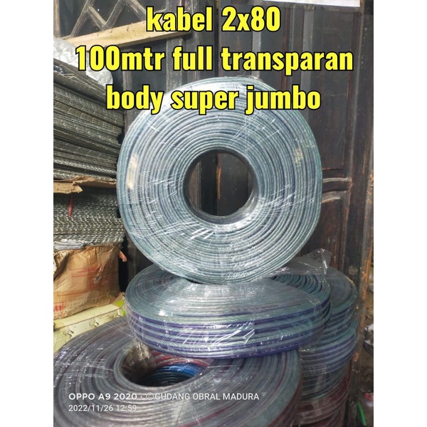 kabel transparan BODY JUMBO 2X50 100MTR