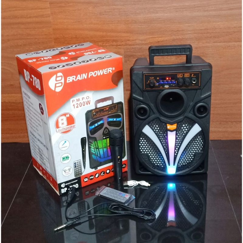 COD Speaker Wireless Bluetooth Portable 8,5 Inch 7806 Extra Bass Speaker Salon Aktif 8.5 Inch Bonus Free Mic Microphone Karaoke Kimiso Brain Power