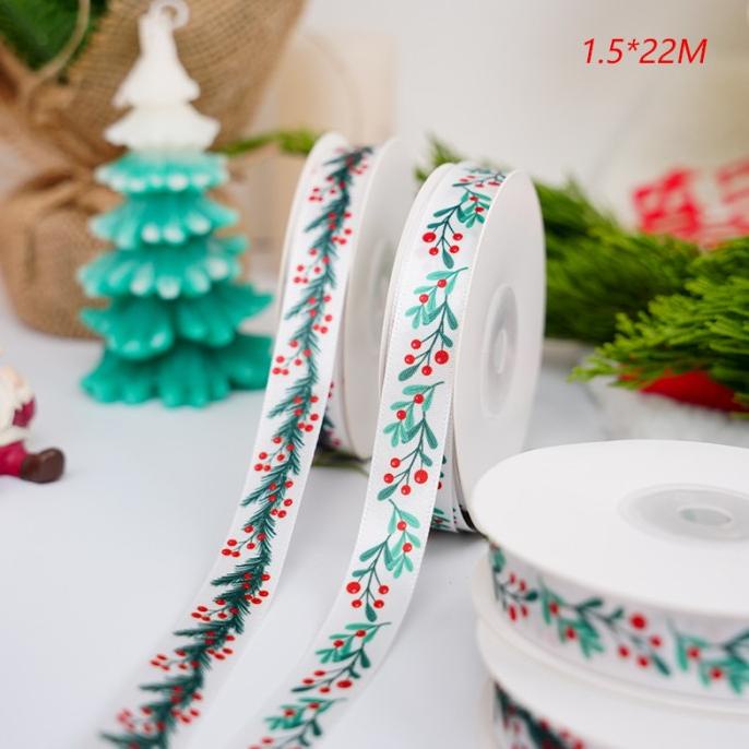 

(Harga 5meter) pita natal satin pita Christmas pita pohon natal ribbon