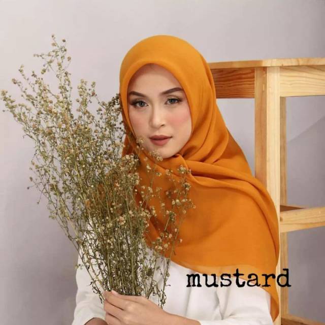 HARGA TERMURAH JILBAB BELLA SQUARE SEGI EMPAT / HIJAB BELLA SQUARE TERBARU WARNA TERLENGKAP-Mustard