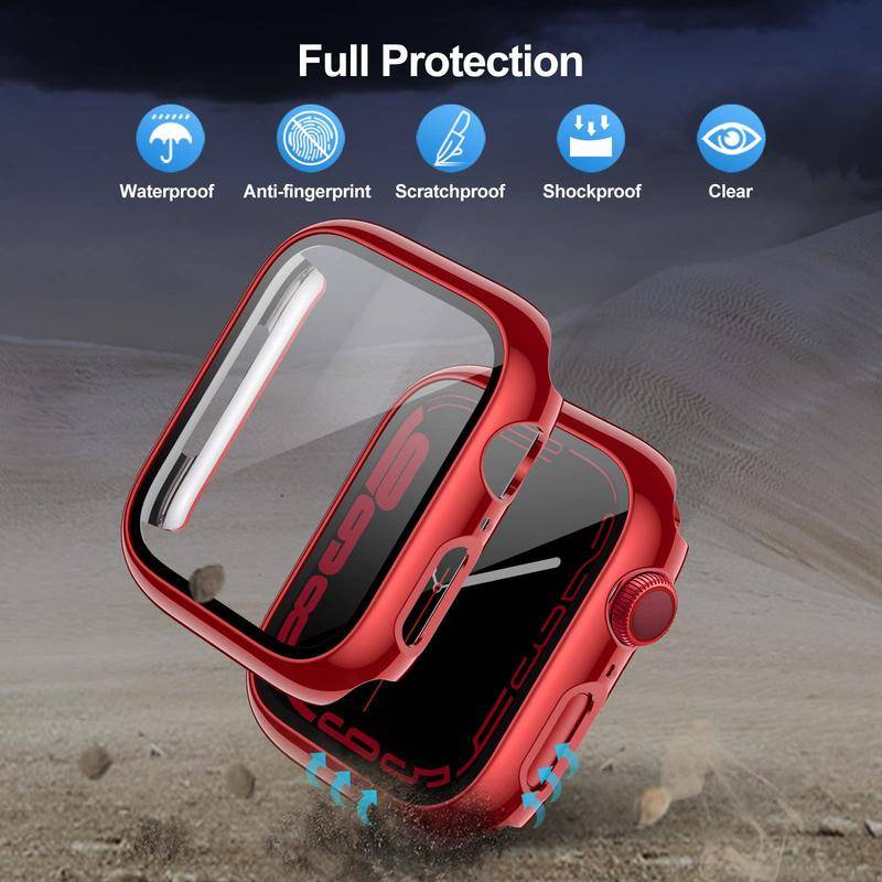Pelindung Layar Bahan Kaca Electroplated Untuk Apple Watch Seri 8 7 6 5 4 3 2 1 SE2 Ukuran 49mm 45mm 41mm 42mm 40mm 38mm