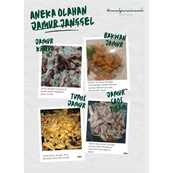 

Jamur Janggel, Manisan dan Krispy