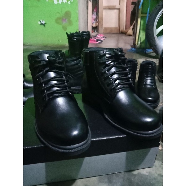 sepatu pdh TNI Polri security tali resleting samping