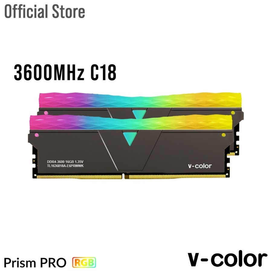 RAM v-color DDR4 PRISM PRO RGB 32GB (2x16GB) 3600MHz CL18