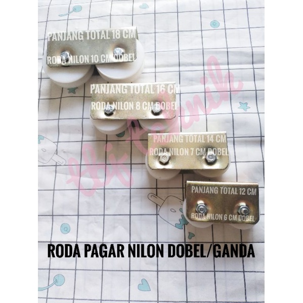 roda pagar nilon 7 cm dobel/ ganda