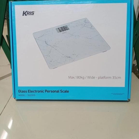 KRISBOW TIMBANGAN BADAN DIGITAL TIMBANGAN BADAN KACA 180 KG PUTIH FG546DFFDG