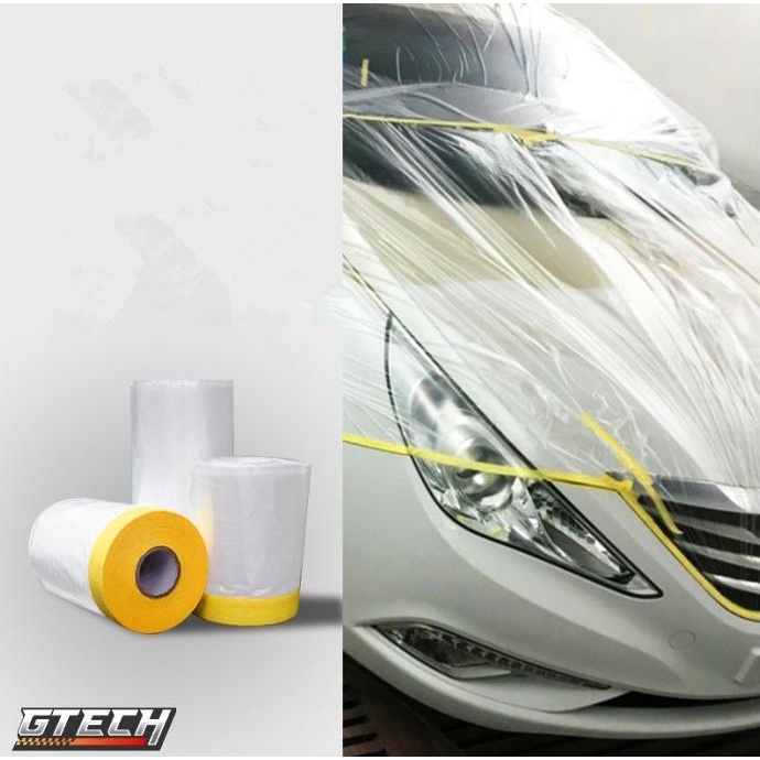

Masking plastik - masking tape - plastik pengganti koran