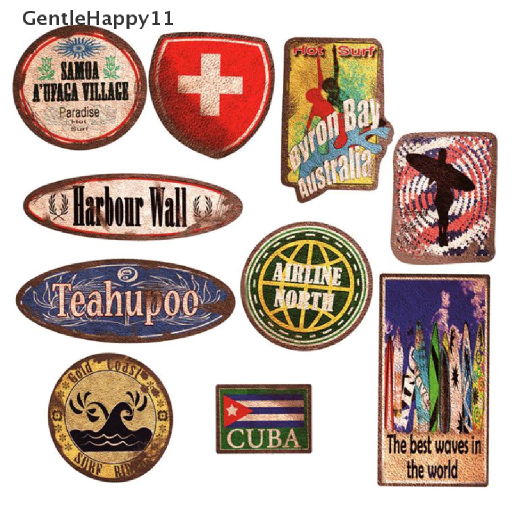 Gentlehappy 36Pcs / Set Stiker Retro Motif Pantai / Surfing / Laptop / Skateboard / Koper / Gitar Tahan Air Untuk Dekorasi