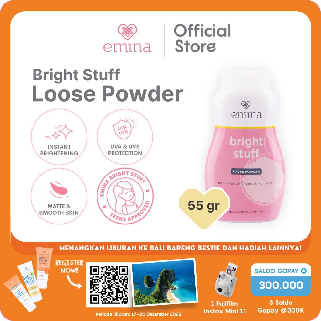 Emina Bright Stuff Loose Powder 55gr-Bedak Tabur