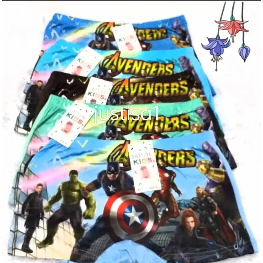 ST..6 Pcs Celana Boxer Karakter Anak Laki Laki Super Hero