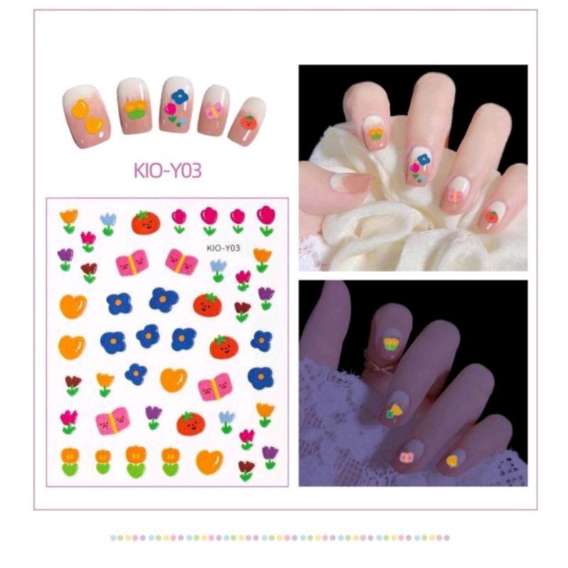 Stiker kuku Glow in the dark / nail stiker cartoon anti air