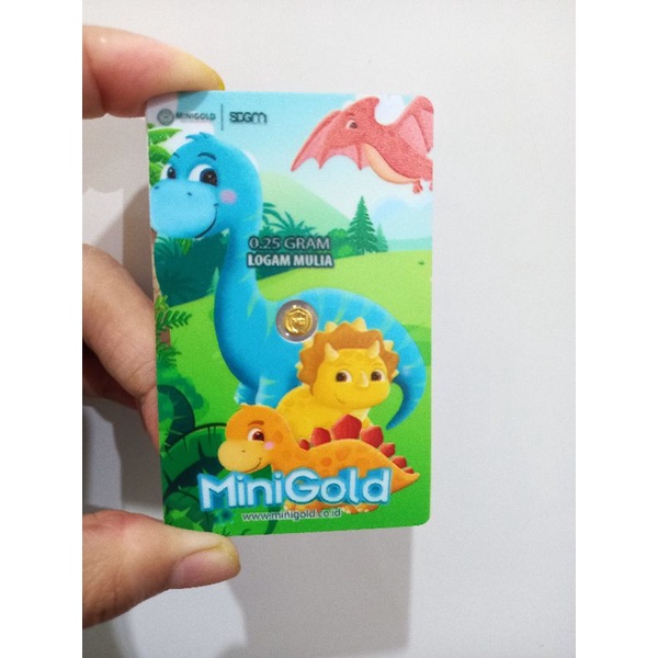 MiniGold Dino Series 0.25 gram | emas batangan | fine gold 99.99% | logam mulia murni 24 karat
