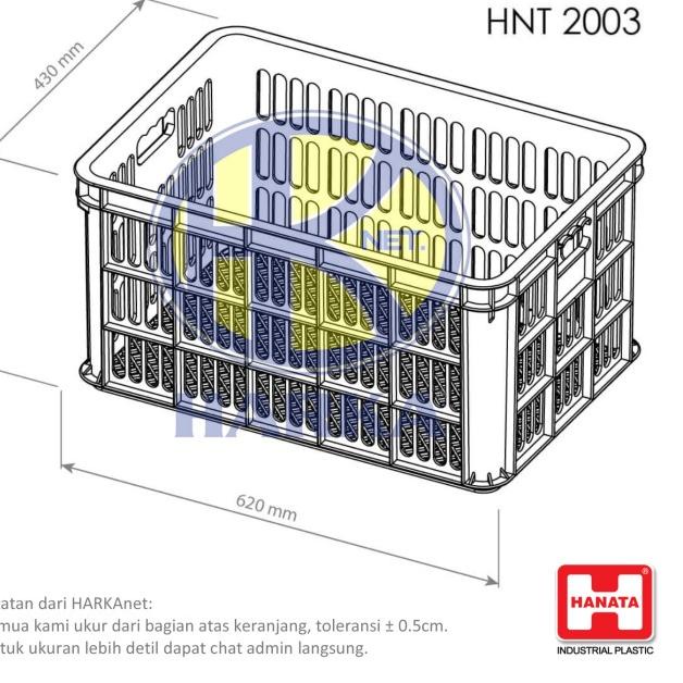 

KERANJANG INDUSTRI BOX KRAT LUBANG ROTI IKAN | HANATA HNT2003 HNT 2003