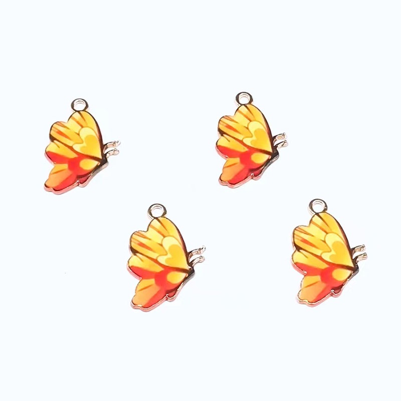 4 Pcs Liontin Kupu-Kupu Bahan Alloy Metal Untuk Membuat Perhiasan Gelang Kalung