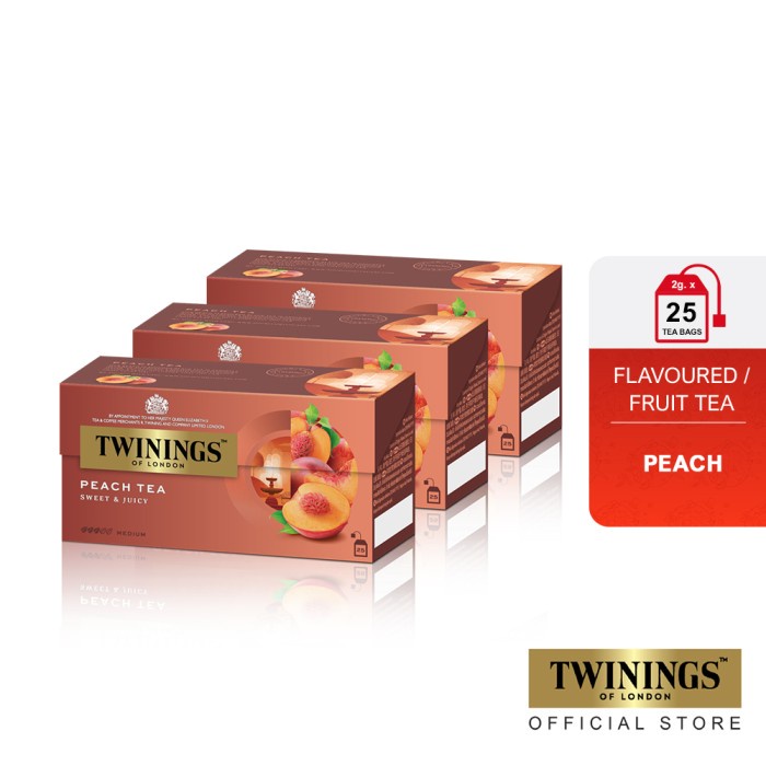 

TERBARU Twinings Paket Bundle Set 3 Teh Hitam Celup Rasa Peach Flavoured Tea 2 /TEH DIET/TEH