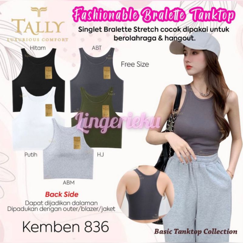 Tally 836 Kemben Bralette Tanktop Wanita Berbusa Free Size Fit To L