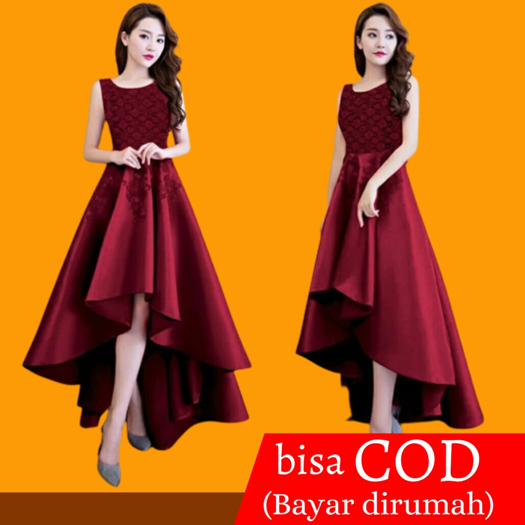 Baju Natal Untuk Wanita Warna Lilac Dress Gereja Kekinian 2022 Wedding Party Natal Terbaru Bahan Scu